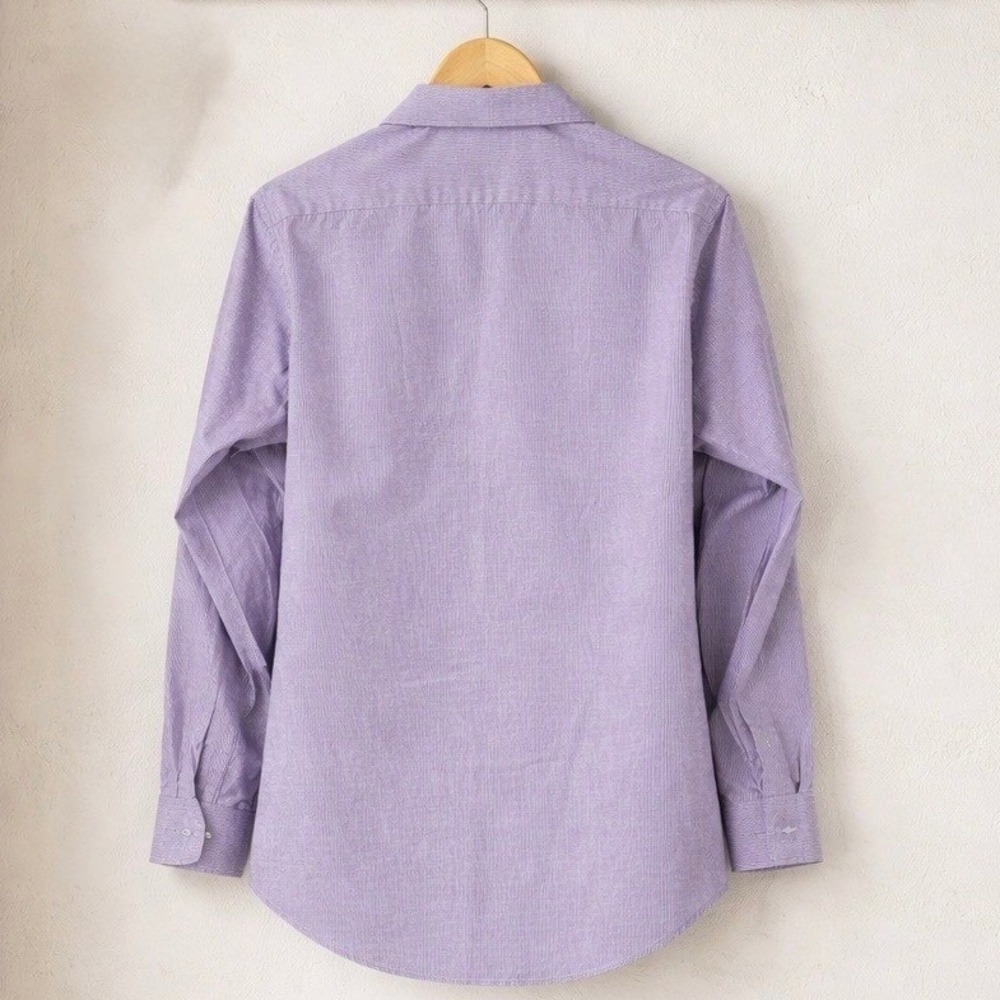 Jos A Bank Button Down Shirt Mens 17 32/33 Purple Excellent Tailored Fit Cotton - Picture 2 of 4